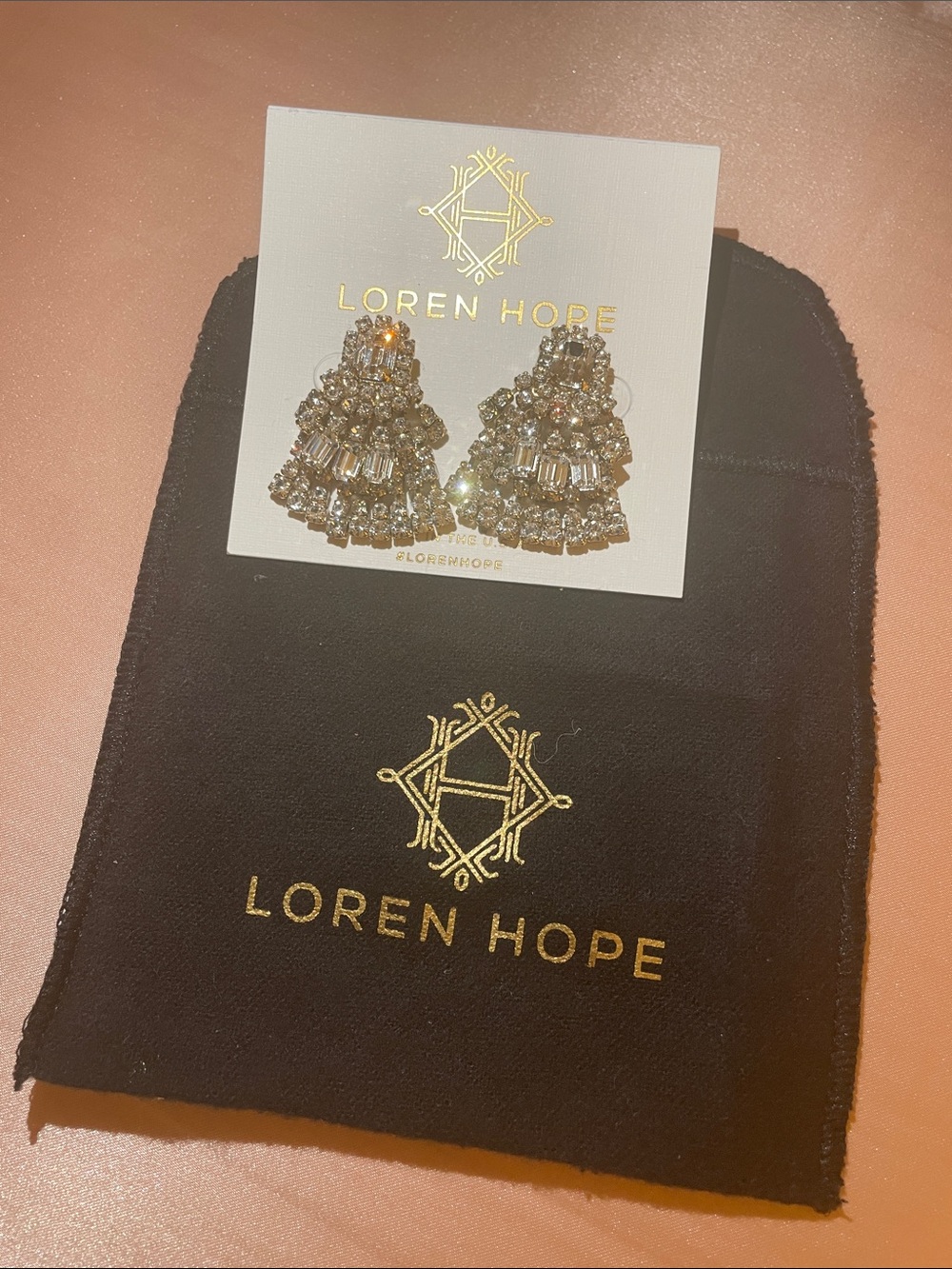 Loren Hope Gold Crystal Tiered Chandelier Earrings